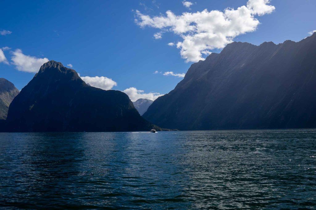 Huge mountains at Milford Sound. Milford Sound travel guide