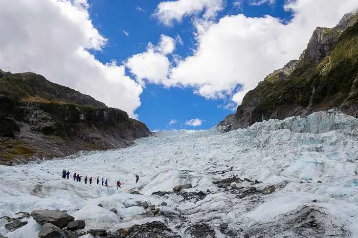 New Zealand Self Drive Itinerary South Island Fox Glacier, walking on a glacier