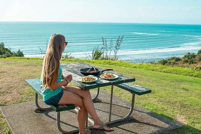 A view of the ocean from Raglan one of the most beautiful small towns in New Zealand