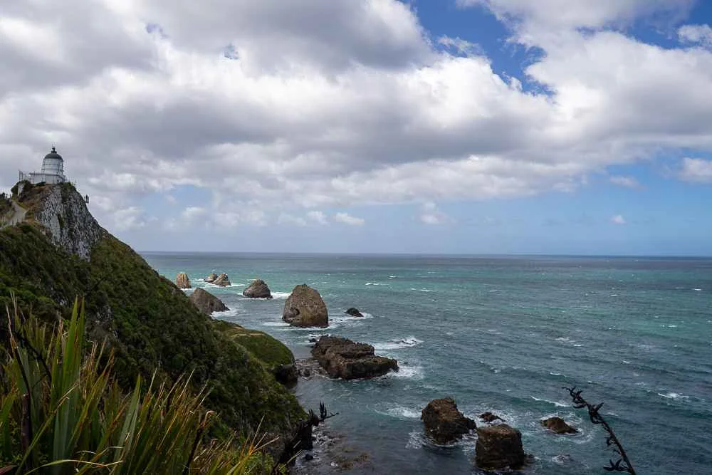 Nugget Point Lighthouse on the New Zealand South Island coast